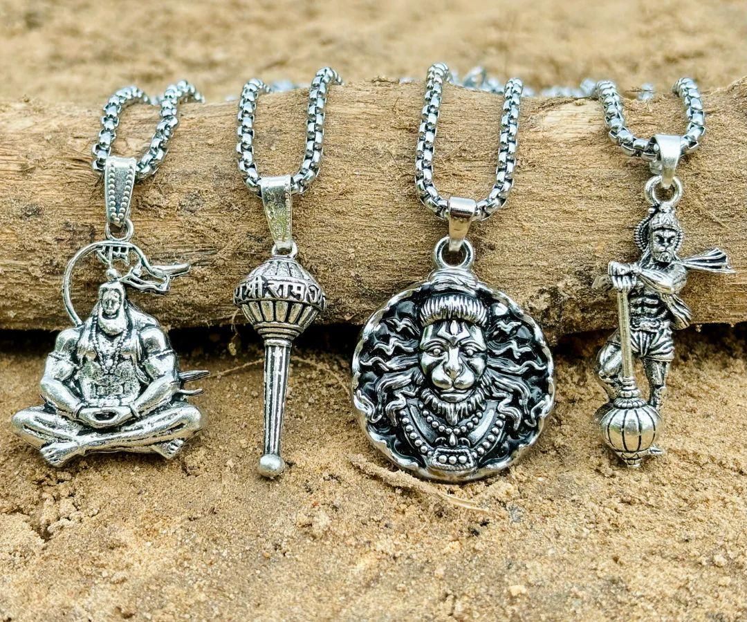 🔥 Lord Hanuman Pendant Set – Strength, Devotion & Power! 🙏✨Buy 1 Get 3 Free! 🔥